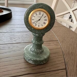 Green and Gold Table Marble Clock - no scratches nor fractures